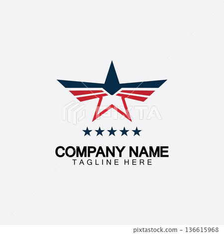 Star with wing logo icon vector illustration design template Star with wing logo icon vector illustration design template 136615968