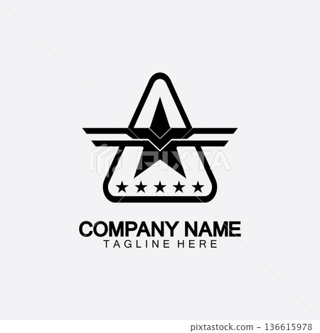 Star with wing logo icon vector illustration design template 136615978