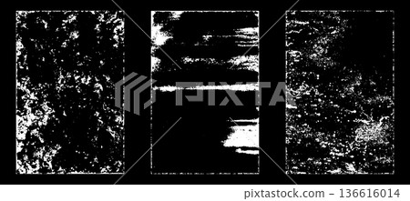 Black and white grunge. Distress overlay texture. Abstract surface dust and rough dirty wall background concept. Distress illustration simply place over object to create grunge effect. Vector EPS10. 136616014