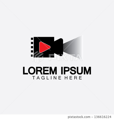 Play movie Video Camera& Film Strip Play Movie Cinema Entertainment Stock Vector icon logo design Play movie Video Camera& Film Strip Play Movie Cinema Entertainment Stock Vector icon logo design 136616224