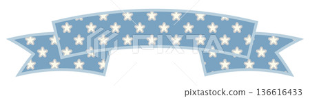 簡單可愛的星形絲帶藍色 2 136616433