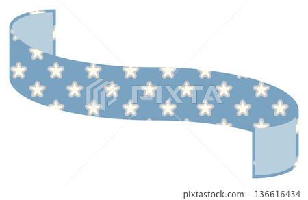 Simple and cute star ribbon blue 3 136616434