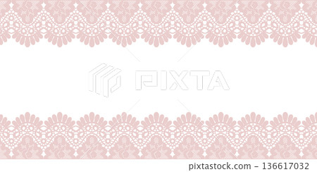 Vintage openwork lace ribbon double border in heritage style,in soft cream tones.Elegant illustration with delicate details for wedding invites,greeting cards,and romantic stationery Vintage openwork lace ribbon double border in heritage style,in soft cream tones.Elegant illustration with delicate details for wedding invites,greeting cards,and romantic stationery 136617032