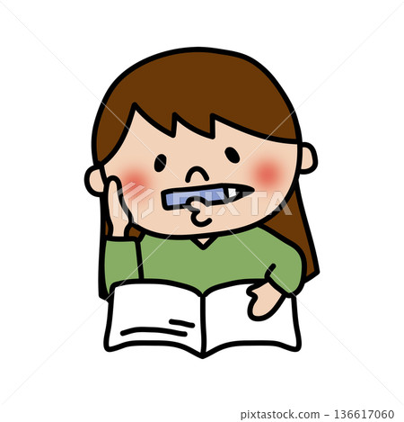 一個開朗活潑的女孩正在學習 一個開朗活潑的女孩正在學習 136617060