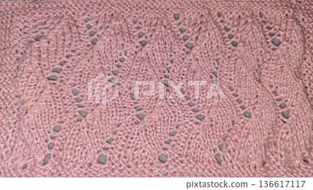 Colorful knitted fabric suitable for home decor, fashion or textile. pattern. 136617117