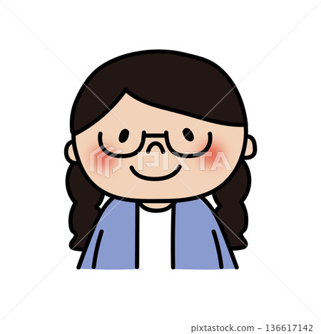 一個戴眼鏡、綁著辮子的女孩 136617142