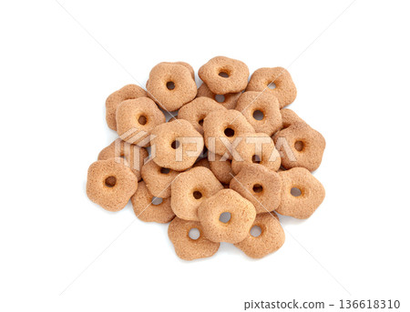 Crispy soba dough made from buckwheat flour [white background, cutout] 136618310