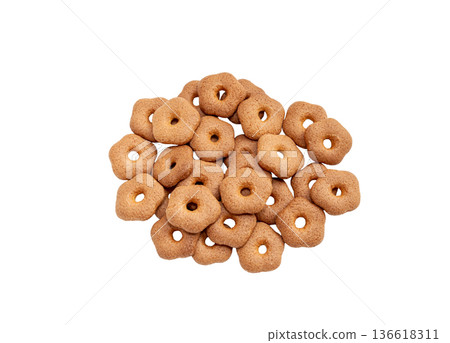 Crispy soba dough made from buckwheat flour [white background, cutout] 136618311