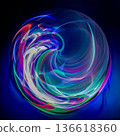 流動而多彩的光漩渦 136618360