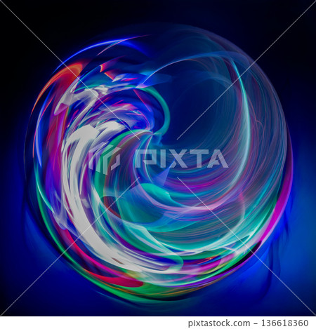 Fluid and colorful vortex of light 136618360