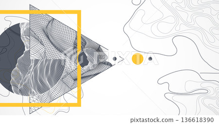 Abstract wireframe background. Modern science art elements. Surface illustration. Abstract wireframe background. Modern science art elements. Surface illustration. 136618390