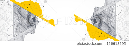 Abstract wireframe background. Modern science art elements. Surface illustration. Abstract wireframe background. Modern science art elements. Surface illustration. 136618395