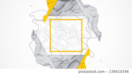 Abstract wireframe background. Modern science art elements. Surface illustration. Abstract wireframe background. Modern science art elements. Surface illustration. 136618396