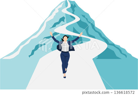 實現目標的路線圖插圖 136618572