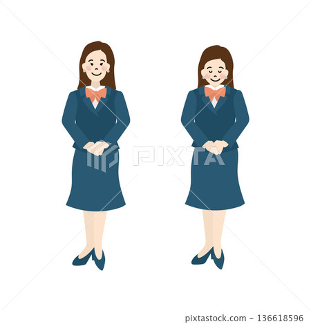 身著制服的女銀行職員插圖 身著制服的女銀行職員插圖 136618596