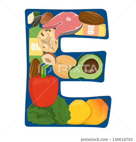 Food rich of vitamin E vector isolated 136618783