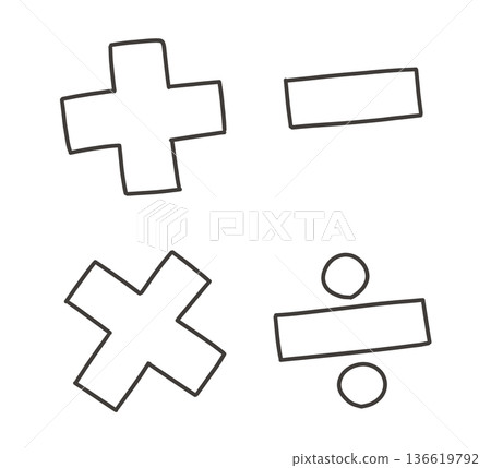 簡單符號圖示 + × ÷ − 136619792