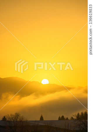Sunrise and sea of clouds [Azumino City] 136619833