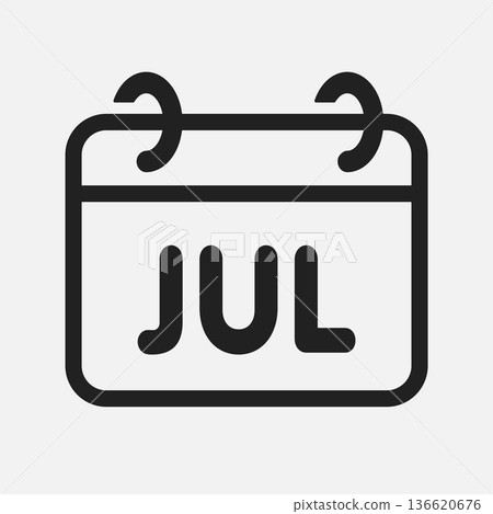 Vector template icon page calendar - July month 136620676