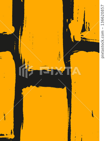 Abstract black and yellow brush pattern background 136620857