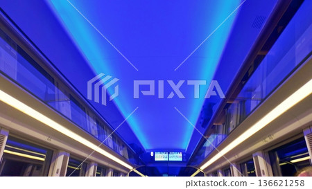 The blue ceiling and interior of the Kintetsu Limited Express Hitotori The blue ceiling and interior of the Kintetsu Limited Express Hitotori 136621258