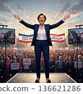 A female politician giving a passionate speech 136621286