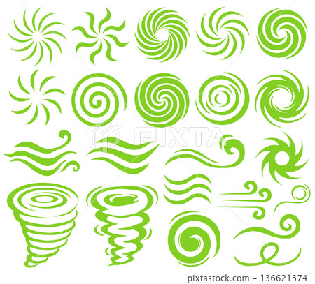 Wind, vortex, tornado icon set Wind, vortex, tornado icon set 136621374