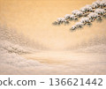Winter landscape with snow-covered pine trees 136621442