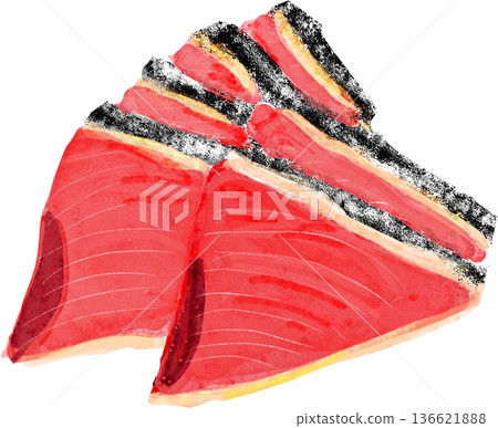 炙烤鰹魚的插圖 136621888