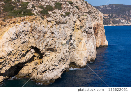 Rocky coasts of Southern end of Patara beach, Turkey 136622061
