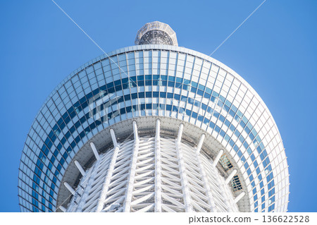 "Tokyo" Blue sky and Tokyo Skytree, Sumida Ward 136622528