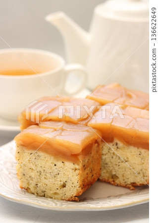Tea time with apple cake 136622649