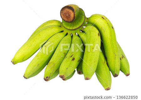 Banana green bunch isolated on white background Banana green bunch isolated on white background 136622850