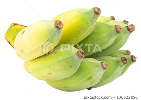Banana green bunch isolated on white background Banana green bunch isolated on white background 136622856