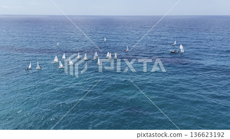 Blue ocean horizon. Wide blue ocean.Boat turquoise ocean. High quality photo Blue ocean horizon. Wide blue ocean.Boat turquoise ocean. High quality photo 136623192