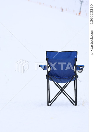 Chair snowy mountains. High quality photo Chair snowy mountains. High quality photo 136623350