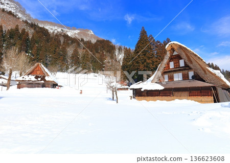 [Toyama Prefecture] The silvery white Ainokura Gassho Village in Gokayama 136623608