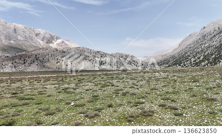 Mountain dirt road. High quality 4k footage Mountain dirt road. High quality 4k footage 136623850