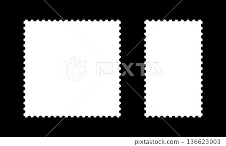 Backdrops for letters or postcards, empty borders. Postage stamp frames. Rectangular blank vintage stamps. Coupons, labels, tags, boxes with wavy, wiggly perforated edges. Backdrops for letters or postcards, empty borders. Postage stamp frames. Rectangular blank vintage stamps. Coupons, labels, tags, boxes with wavy, wiggly perforated edges. 136623903