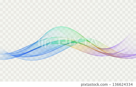 Colorful abstract wave lines on transparent background Colorful abstract wave lines on transparent background 136624334