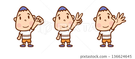 男孩玩石頭剪刀布插圖集 男孩玩石頭剪刀布插圖集 136624645