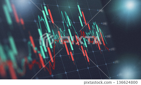 Stock market analysis shows trading patterns in green and red candlesticks Stock market analysis shows trading patterns in green and red candlesticks 136624800