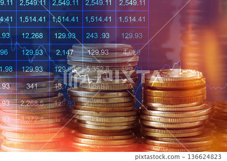 Coins and market data combine to show trends in finance and investment for traders today Coins and market data combine to show trends in finance and investment for traders today 136624823