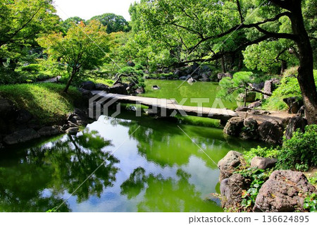 清澄庭園,一個環繞池塘、點綴著人造山丘和名石的漫步式花園… 清澄庭園,一個環繞池塘、點綴著人造山丘和名石的漫步式花園… 136624895