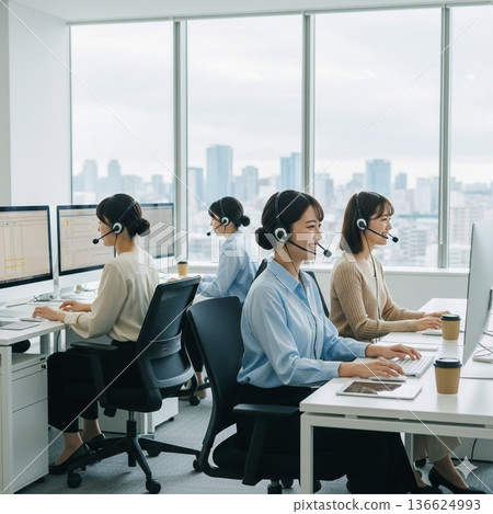 Business woman working in the office 136624993