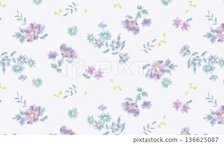無縫水彩花卉圖案 無縫水彩花卉圖案 136625087