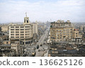 Vintage photo: Panorama of Ginza 4-chome, Tokyo, 1932-1933 (black and white photo colorized using AI) 136625126