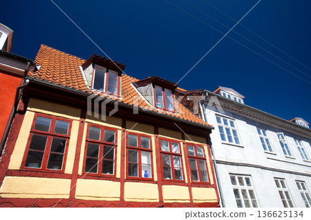 Wall detail of houses in Helsingoer in spring 2015 Wall detail of houses in Helsingoer in spring 2015 136625134