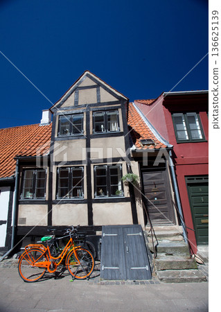 Wall detail of houses in Helsingoer in spring 2015 136625139
