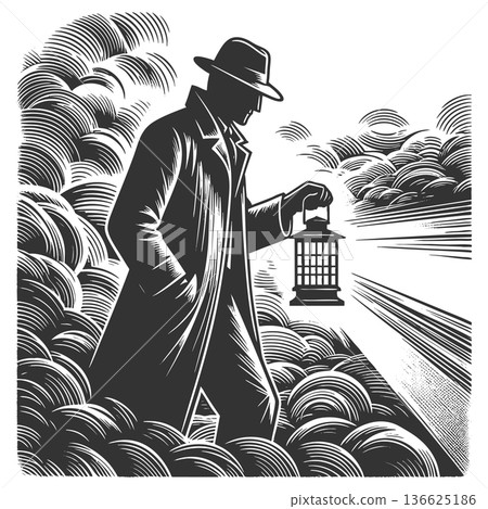 Navigating the Gray Area man in Fog with Lantern Navigating the Gray Area man in Fog with Lantern 136625186